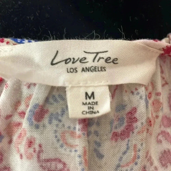 Love Tree Los Angeles Women’s Medium Rayon Cold Shoulder Floral Paisley Tunic - Picture 7 of 10